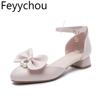Women's Sandals Med Heel Pu Pointed Toe Butterfly-knot Pearl Thick Heel Buckle 2019 New Sexy Fashion Casual Pink White Size34-43
Women's Sandals Med Heel Pu Pointed Toe Butterfly-knot Pearl Thick Heel Buckle 2019 New Sexy Fashion Casual Pink White Size34-43