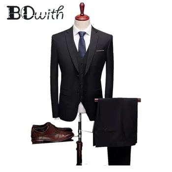 Newest Black Men Suit Custom Made Notched Collar Two Buttons Slim Fit Three Pieces Jacket For Wedding Tuxedos Formal Suits
Newest Black Men Suit Custom Made Notched Collar Two Buttons Slim Fit Three Pieces Jacket For Wedding Tuxedos Formal Suits