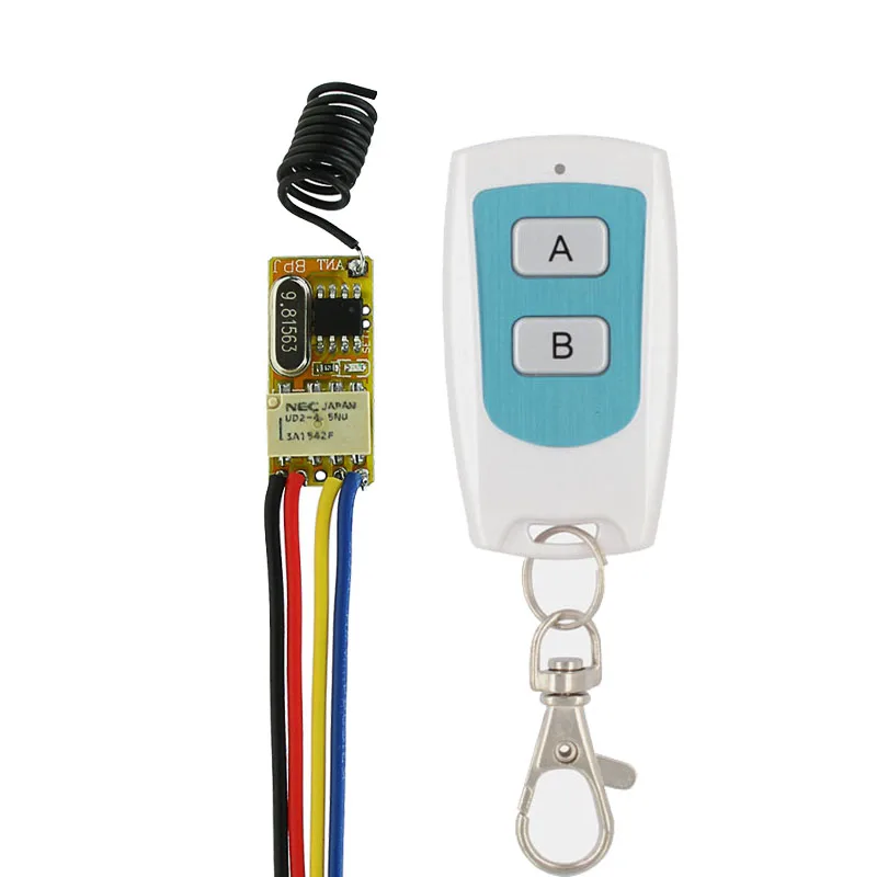 DC 3.7V 5V 6V 7V 9V 12V Mini Relay Switch Wireless Remote Control Power LED Lamp Controller Micro Receiver Transmitter System
DC 3.7V 5V 6V 7V 9V 12V Mini Relay Switch Wireless Remote Control Power LED Lamp Controller Micro Receiver Transmitter System