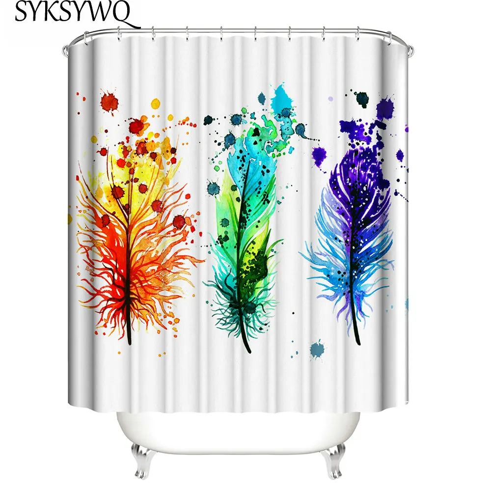 Watercolor Feather Shower Curtain 3D Painting Curtains Shower Blue Yellow Fur Funny Bathroom Curtain Polyester Douchegordijn
Watercolor Feather Shower Curtain 3D Painting Curtains Shower Blue Yellow Fur Funny Bathroom Curtain Polyester Douchegordijn