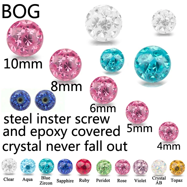 Externally Body Jewelry Piercing Replacement Ball- Multi Crystal Ferido Epoxy covered Ball For 16g&14g Horseshoe Belly Barbell
Externally Body Jewelry Piercing Replacement Ball- Multi Crystal Ferido Epoxy covered Ball For 16g&14g Horseshoe Belly Barbell