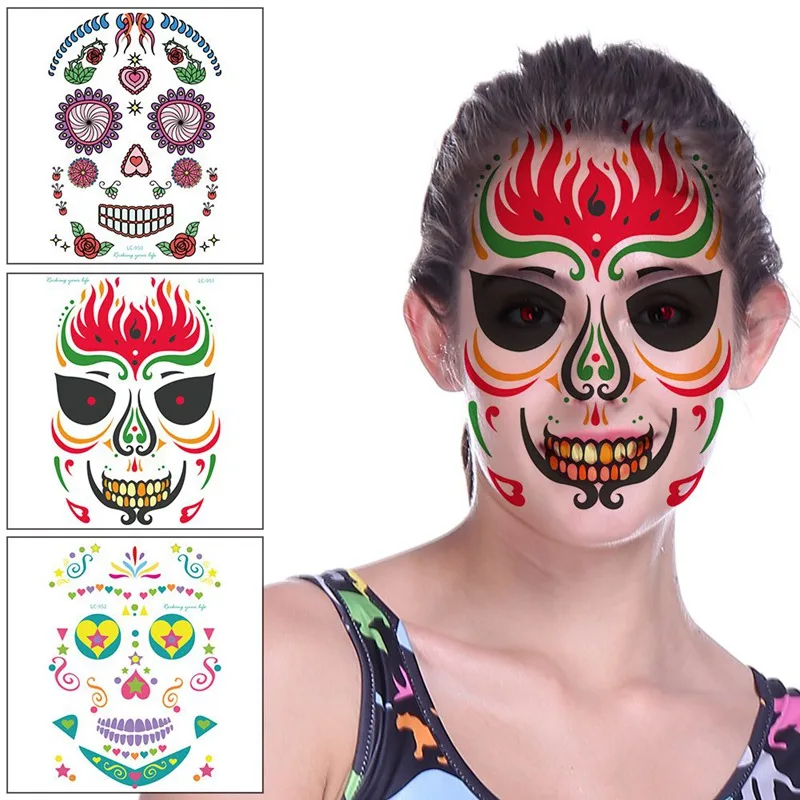 Skull Face Halloween Cool Beauty Tattoo Waterproof Hot Temporary Tattoo Stickers Halloween Props
Skull Face Halloween Cool Beauty Tattoo Waterproof Hot Temporary Tattoo Stickers Halloween Props