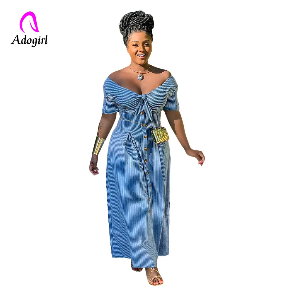Blue Stripe Work Dress Off Shoulder Tie Up Short Sleeve Button Dress Women Casual Lace Up Bandage Sundress Beach Bohemian Dress
Blue Stripe Work Dress Off Shoulder Tie Up Short Sleeve Button Dress Women Casual Lace Up Bandage Sundress Beach Bohemian Dress