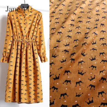 Jane YU New Style Autumn Winter Personalized Crown Printing Blended Corduroy Fabric Dress Shirt Trousers Children Clothing Cloth