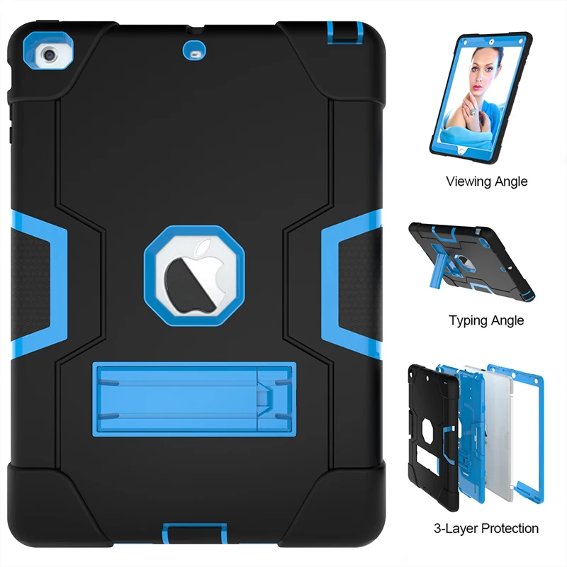 Three Layers Protection Drop Resistance Kids Safe Silicone Case Cover with Kickstand for Apple iPad 5 Air 1 Tablet+Stylus
Three Layers Protection Drop Resistance Kids Safe Silicone Case Cover with Kickstand for Apple iPad 5 Air 1 Tablet+Stylus