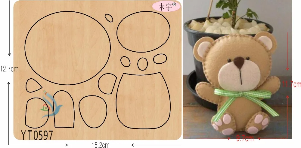 Lovely bear DIY new wooden mould cutting dies for scrapbooking Thickness/15.8mm/YT0597
Lovely bear DIY new wooden mould cutting dies for scrapbooking Thickness/15.8mm/YT0597