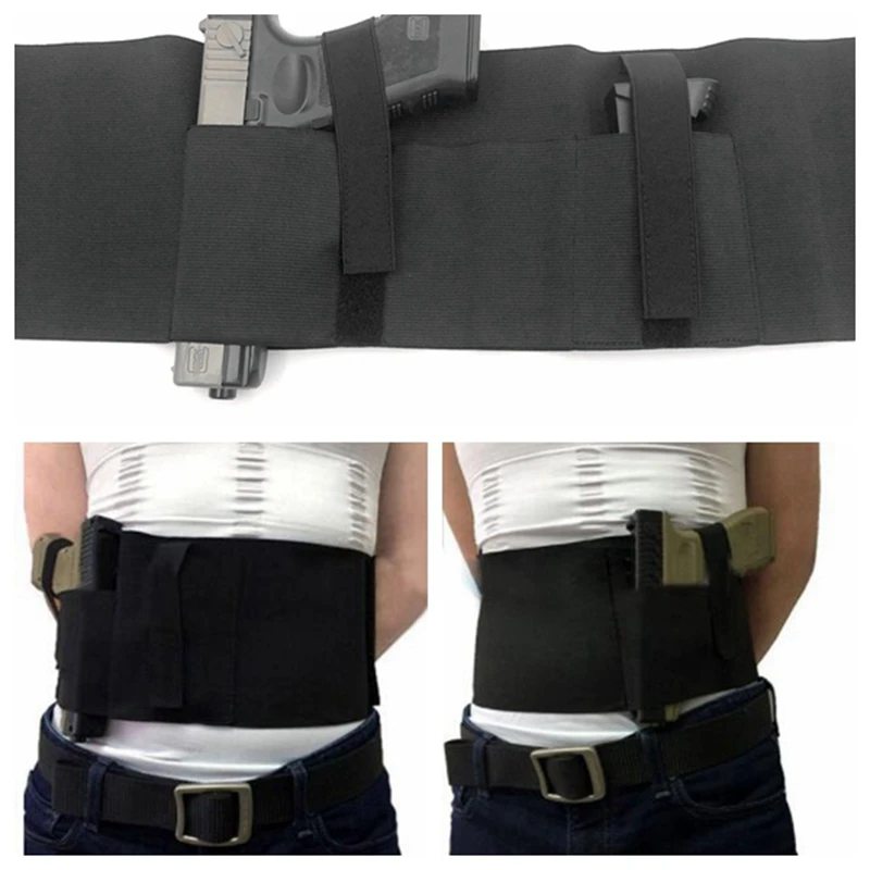 S Tactical Elastic Concealed Carry Belly Band Waist Holster /& Mag Pouch NEW
