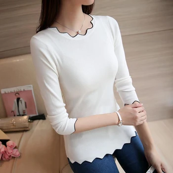 2018 Autumn Winter Plus Thin Knit Sweater Bottoming Shirt Slim Pullover Sweater Female Fashion Sweater Top LJ0713
2018 Autumn Winter Plus Thin Knit Sweater Bottoming Shirt Slim Pullover Sweater Female Fashion Sweater Top LJ0713
