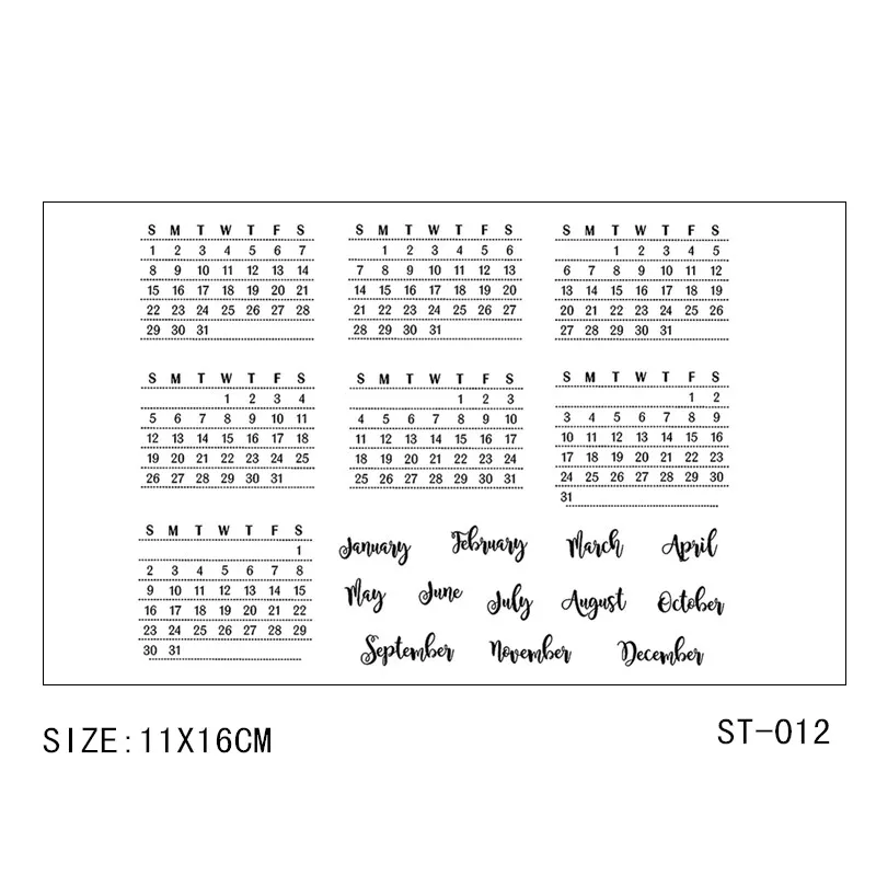 AZSG Simple style calendar Clear Stamps/Seal For Scrapbooking/Card Making/Album Decorative Rubber Stamp DIY Crafts
AZSG Simple style calendar Clear Stamps/Seal For Scrapbooking/Card Making/Album Decorative Rubber Stamp DIY Crafts