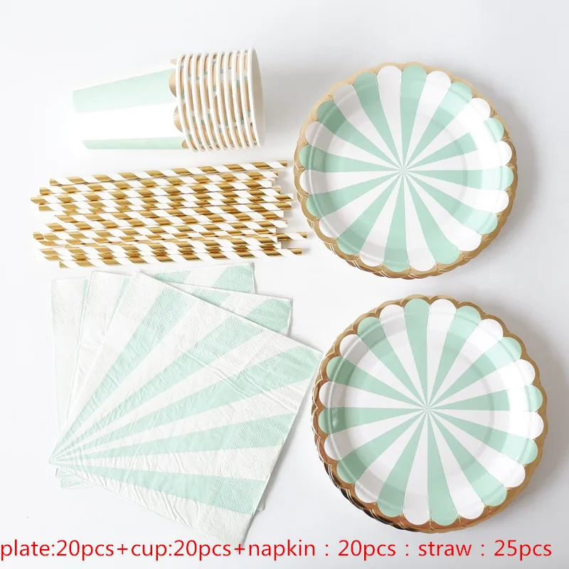 85pcs Green Stripe Disposable Party Tableware Sets Paper Plate Cup Napkin Straw for Birthday Bridal Shower Children Party Decor
85pcs Green Stripe Disposable Party Tableware Sets Paper Plate Cup Napkin Straw for Birthday Bridal Shower Children Party Decor