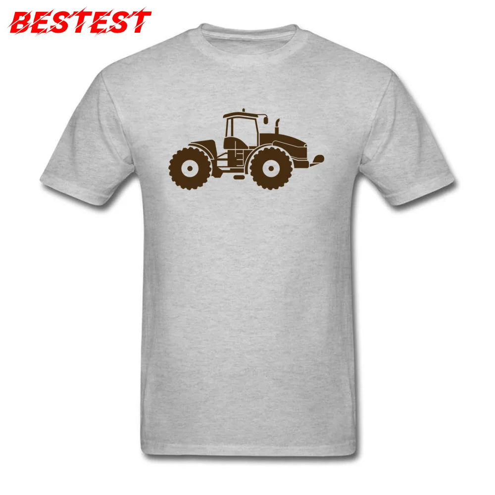 Comics agricultural farmer tractor Normal Short Sleeve Summer/Autumn Tees New Arrival O Neck All Cotton T-Shirt Men T-shirts agricultural farmer tractor grey