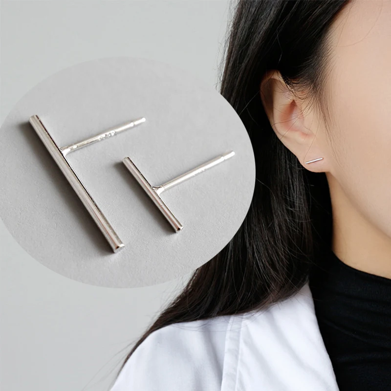 925 Sterling Silver Tiny Bar Small Ear Stud Earrings Christmas Korean Earrings 2018 for Women Gift Bulk Wholesale Earring серьги
925 Sterling Silver Tiny Bar Small Ear Stud Earrings Christmas Korean Earrings 2018 for Women Gift Bulk Wholesale Earring серьги