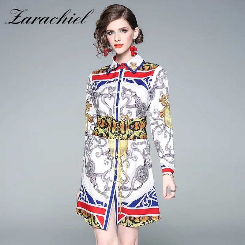 New 2019 Spring Designer Totems Print Long Shirt Dress Women Vintage Long Sleeve Lace-up High Waist Button Down Split Mini Dress
New 2019 Spring Designer Totems Print Long Shirt Dress Women Vintage Long Sleeve Lace-up High Waist Button Down Split Mini Dress