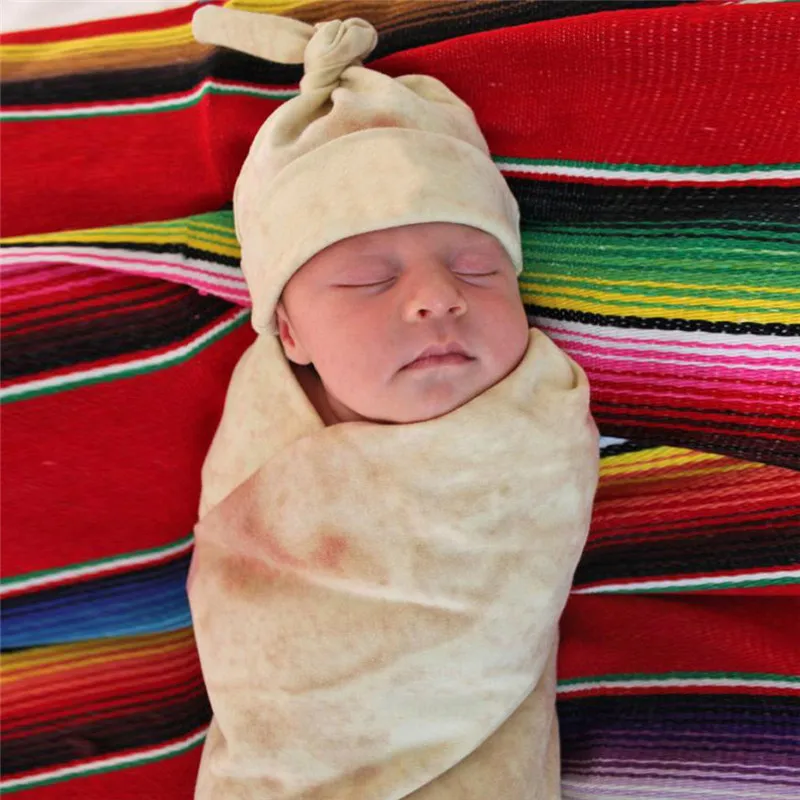 Creative 56cm Burrito Blanket Baby Flour Tortilla Swaddle Blanket Sleeping Swaddle Wrap Hat Hot Swaddle +Hat 2PCS Set &c
Creative 56cm Burrito Blanket Baby Flour Tortilla Swaddle Blanket Sleeping Swaddle Wrap Hat Hot Swaddle +Hat 2PCS Set &c