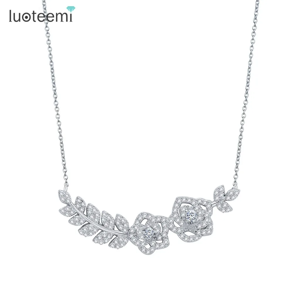 LUOTEEMI 2016 Korea Fashion Pendant AAA Cubic Zirconia Romantic Roses Choker Necklace For Women White Gold-Color Jewelry Bijoux
LUOTEEMI 2016 Korea Fashion Pendant AAA Cubic Zirconia Romantic Roses Choker Necklace For Women White Gold-Color Jewelry Bijoux