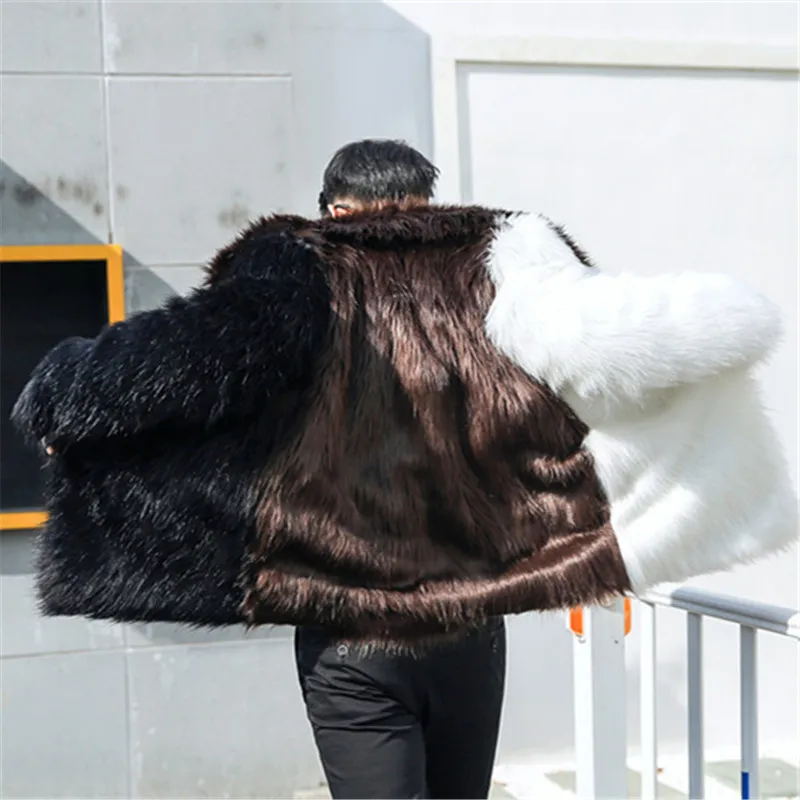 2018 New Hot Sell Men Fashion Short Faux Fox Fur Coat Turn-down Collar Black White Splice Leather Jacket Casual Warm Clothing
2018 New Hot Sell Men Fashion Short Faux Fox Fur Coat Turn-down Collar Black White Splice Leather Jacket Casual Warm Clothing