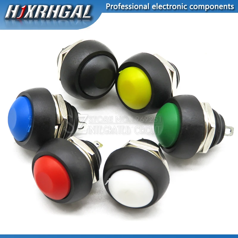 5Pcs Black/Red/Green/Yellow/Blue/White ON-OFF PBS-33B 12mm Waterproof Momentary Push button Switch Self Return hjxrhgal
5Pcs Black/Red/Green/Yellow/Blue/White ON-OFF PBS-33B 12mm Waterproof Momentary Push button Switch Self Return hjxrhgal