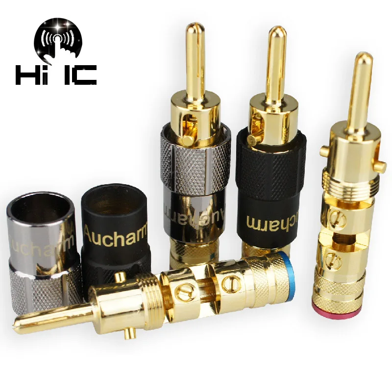 1 Pairs High Quality HiFi Audio Brass Gold Plated Speaker Cable Wire Pin Banana Plug with Lock Speaker Amplifier Connector
1 Pairs High Quality HiFi Audio Brass Gold Plated Speaker Cable Wire Pin Banana Plug with Lock Speaker Amplifier Connector