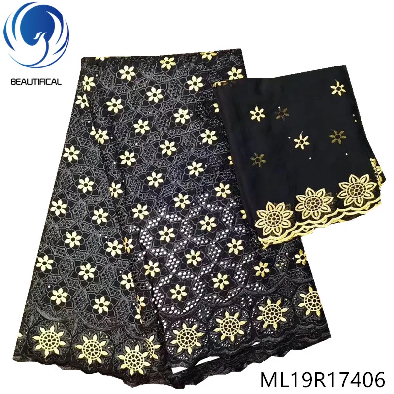 BEAUTIFICAL Cotton nigerian lace fabrics High quality 5+2yards swiss lace fabric for wedding black swiss voile lace ML19R174
BEAUTIFICAL Cotton nigerian lace fabrics High quality 5+2yards swiss lace fabric for wedding black swiss voile lace ML19R174