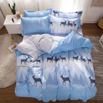 Deer Cute Cartoon Bedding Sets blue White Elk Snowflake tree Duvet Cover Pillowcase 3/4pcs twin full queen king size Bed Sheet
Deer Cute Cartoon Bedding Sets blue White Elk Snowflake tree Duvet Cover Pillowcase 3/4pcs twin full queen king size Bed Sheet