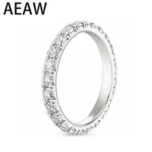 AEW S925 Silver 0.8ctw 1.8mm DF Color Moissanite Eternity Wedding Band Moissanite Ring for Women Ladies Ring AEW S925 Silver 0.8ctw 1.8mm DF Color Moissanite Eternity Wedding Band Moissanite Ring for Women Ladies Ring