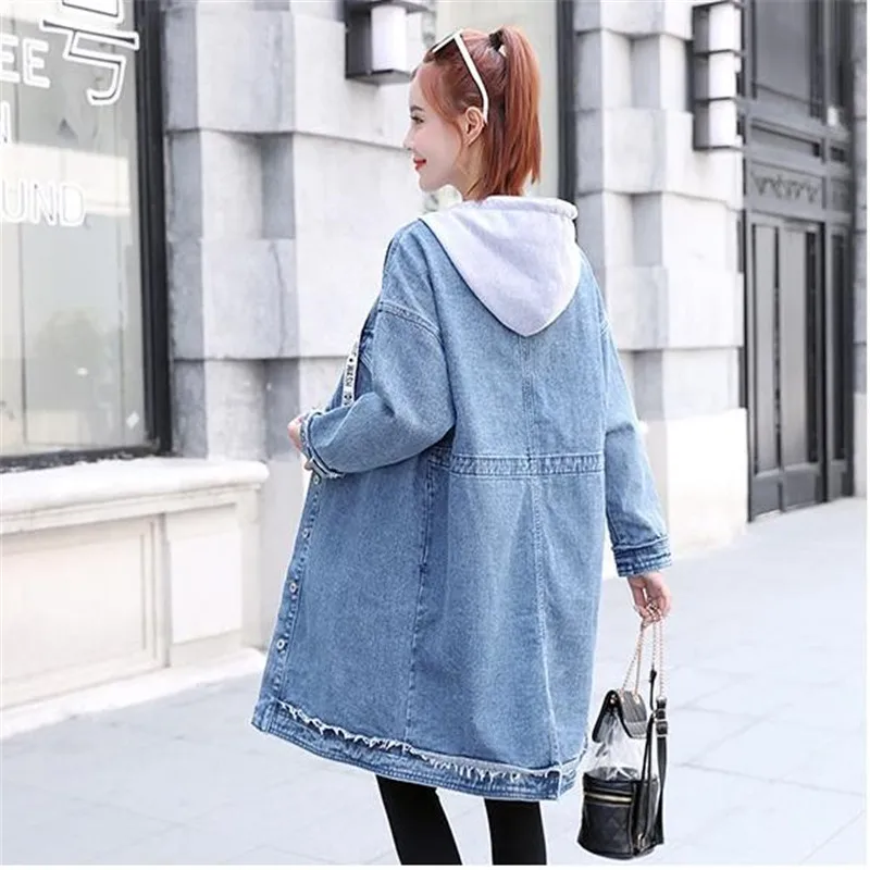 New women clothes 2019 Women Hooded Casual Long Sleeve Denim Jacket Long Jean Coat Outwear Overcoat plus size dropshipping HC131
New women clothes 2019 Women Hooded Casual Long Sleeve Denim Jacket Long Jean Coat Outwear Overcoat plus size dropshipping HC131