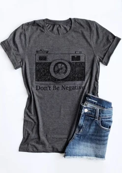 New Women T-Shirt 2018 Summer Casual Gray tops tee Short Sleeve Don't Be Negative Camera Print T-Shirt Female Ladies Tops Tee
New Women T-Shirt 2018 Summer Casual Gray tops tee Short Sleeve Don't Be Negative Camera Print T-Shirt Female Ladies Tops Tee