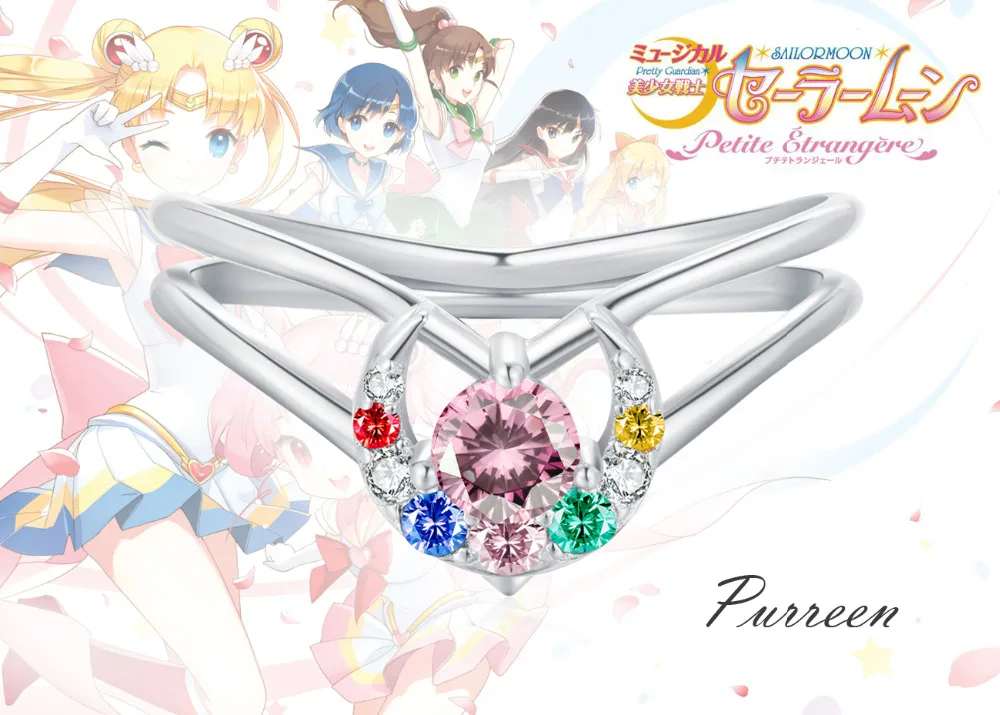 Sailor Moon Tsukino Usagi Multicolor Stones Fine 925 Sterling Silver Girlfriend Valentine Gift Women Wedding Engagement Ring
Sailor Moon Tsukino Usagi Multicolor Stones Fine 925 Sterling Silver Girlfriend Valentine Gift Women Wedding Engagement Ring