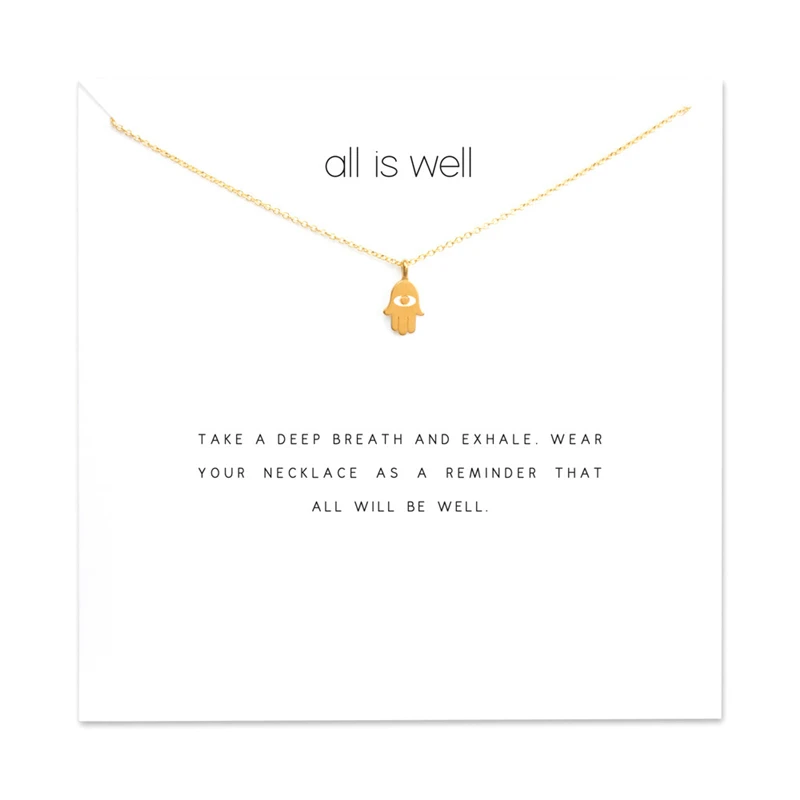 Fashion Evil Eye Hamsa Hand Pendant Necklace Women Minimalist Clavicle Chain Statement Choker Necklace Valentine's Day Gift Card
Fashion Evil Eye Hamsa Hand Pendant Necklace Women Minimalist Clavicle Chain Statement Choker Necklace Valentine's Day Gift Card