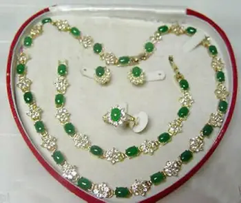 Prett Lovely Women's Wedding Beautiful Popular jewelry Green gem Necklace Bracelet Ring Earring Set Ms.noble lady's
Prett Lovely Women's Wedding Beautiful Popular jewelry Green gem Necklace Bracelet Ring Earring Set Ms.noble lady's