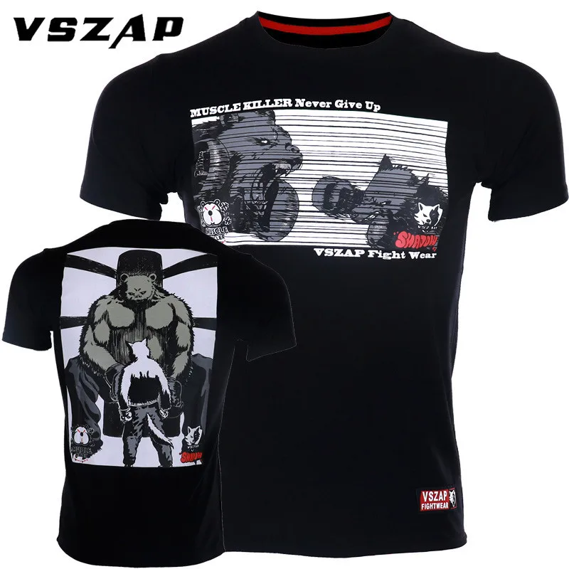 VSZAP Fitness Men T-shirt MMA Fight Wolf Bear Muscle Killer Fighting Sporting Fight Short-sleeved UFC Muay Thai Sanda Fight Wear
VSZAP Fitness Men T-shirt MMA Fight Wolf Bear Muscle Killer Fighting Sporting Fight Short-sleeved UFC Muay Thai Sanda Fight Wear