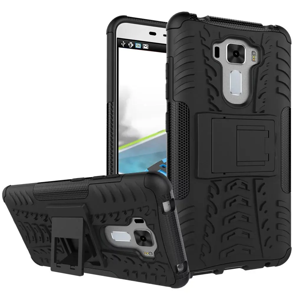 

Tire Tough Rugged Dual Hybrid Hard Stand Duty Armor Case For ASUS Zenfone 2 3 Laser Go Max Deluxe Max 4.5 5.0 5.2 5.5 5.7 6.0