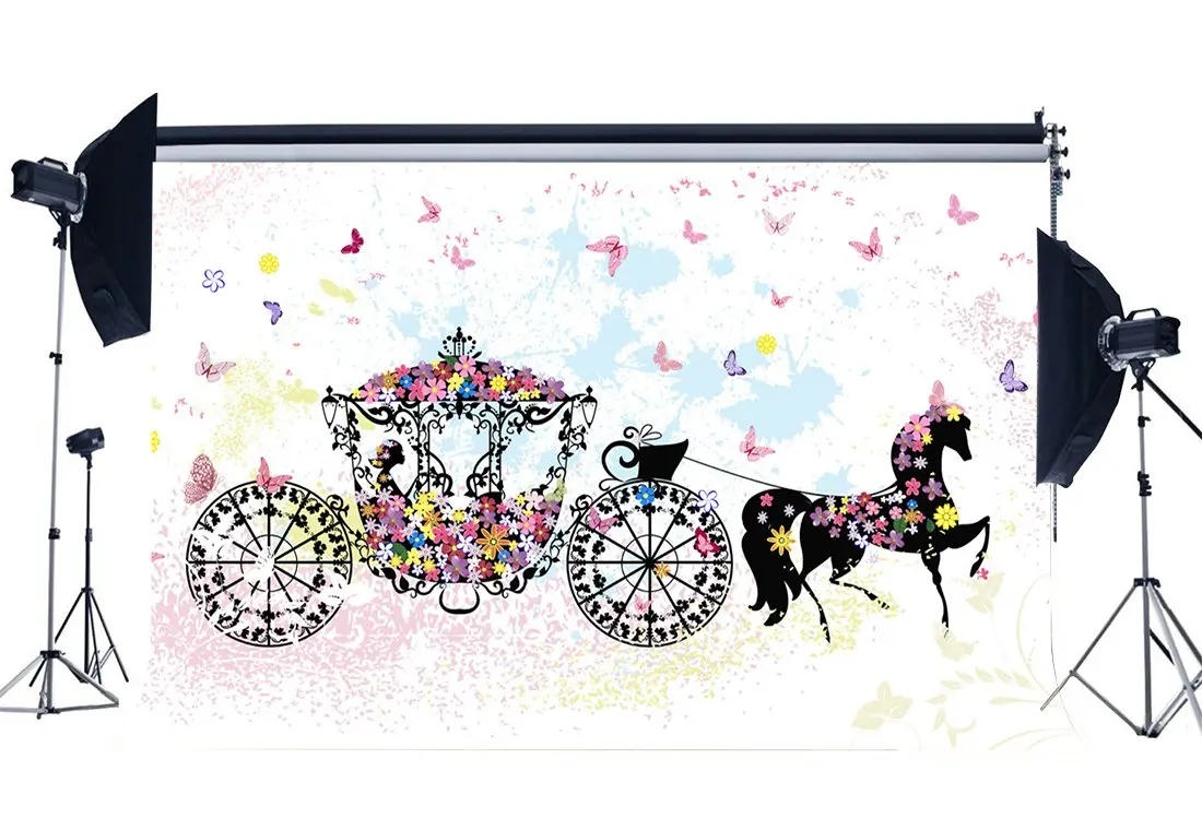 Cartoon Unicorn Backdrop Pumpkin Carriage Backdrops Fairytale Butterfly Fantasy Photography Background
Cartoon Unicorn Backdrop Pumpkin Carriage Backdrops Fairytale Butterfly Fantasy Photography Background