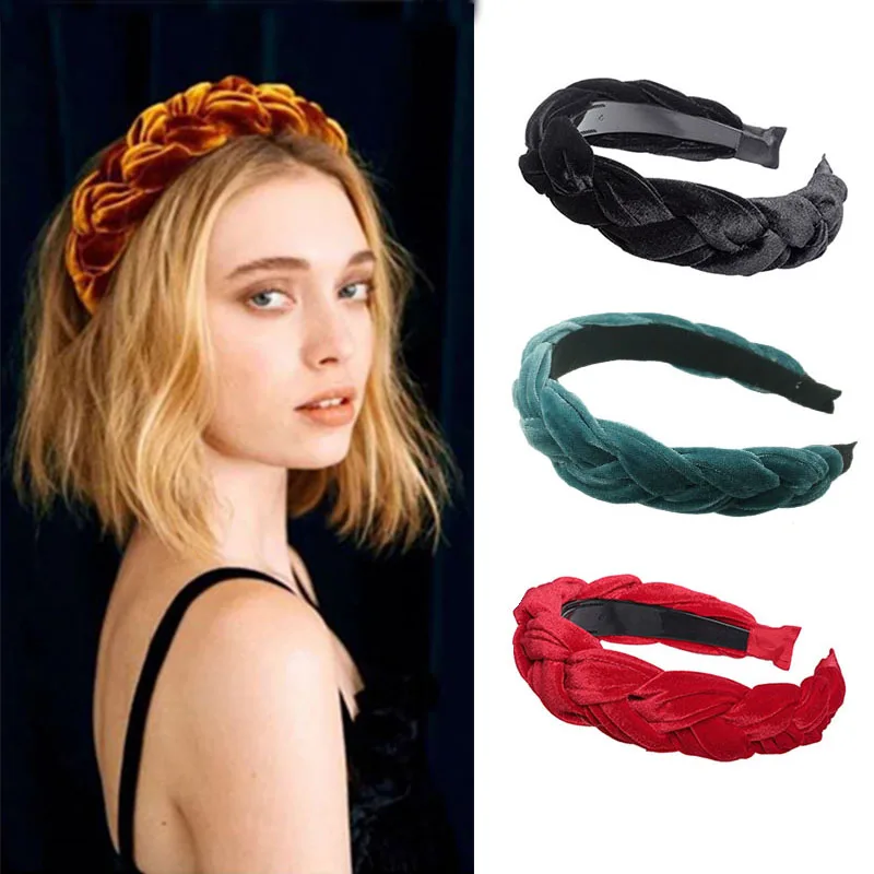 2019 New Velvet Hairband For Women Ladies Headband Solid Color Braid Hair Loop Retro Headwear Female Hair Accessories
2019 New Velvet Hairband For Women Ladies Headband Solid Color Braid Hair Loop Retro Headwear Female Hair Accessories