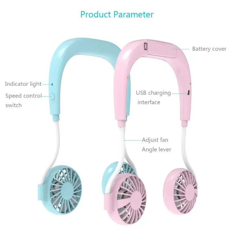 2019 Hands-free Neck Band Hanging USB Gadget Rechargeable Dual Fan Mini Air Cooler Summer Portable Large battery capacity
2019 Hands-free Neck Band Hanging USB Gadget Rechargeable Dual Fan Mini Air Cooler Summer Portable Large battery capacity