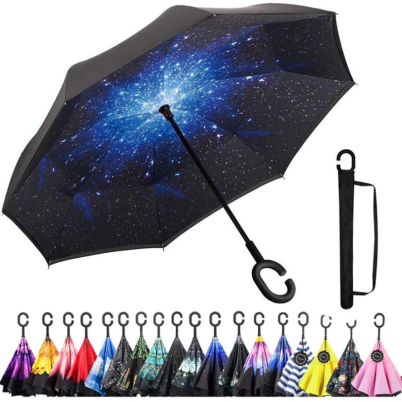 Ceiourich High Grade Double Layer Car Reverse Umbrellas Women Windproof UV Protection Customizable Umbrella for Cars
Ceiourich High Grade Double Layer Car Reverse Umbrellas Women Windproof UV Protection Customizable Umbrella for Cars