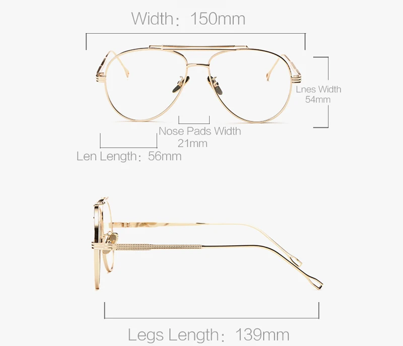 metal eyeglasses frames men clear lens detail (1)