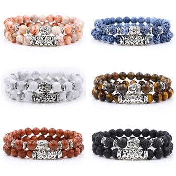 Men Woman Howlite,Lava,Tiger Eye Stone Bead Bracelet Sets 2Pcs/Sets 8mm Prayer Beads Buddha Bracelet Sets Pulseras Masculina
Men Woman Howlite,Lava,Tiger Eye Stone Bead Bracelet Sets 2Pcs/Sets 8mm Prayer Beads Buddha Bracelet Sets Pulseras Masculina