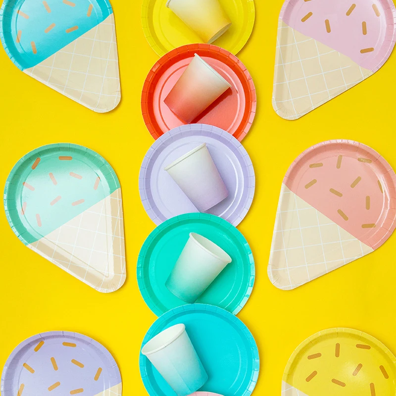 40pcs/set Ice Cream Shape Paper Plates Party Disposable Tableware Cups Napkin Baby Shower Birthday Wedding Party Supplies
40pcs/set Ice Cream Shape Paper Plates Party Disposable Tableware Cups Napkin Baby Shower Birthday Wedding Party Supplies