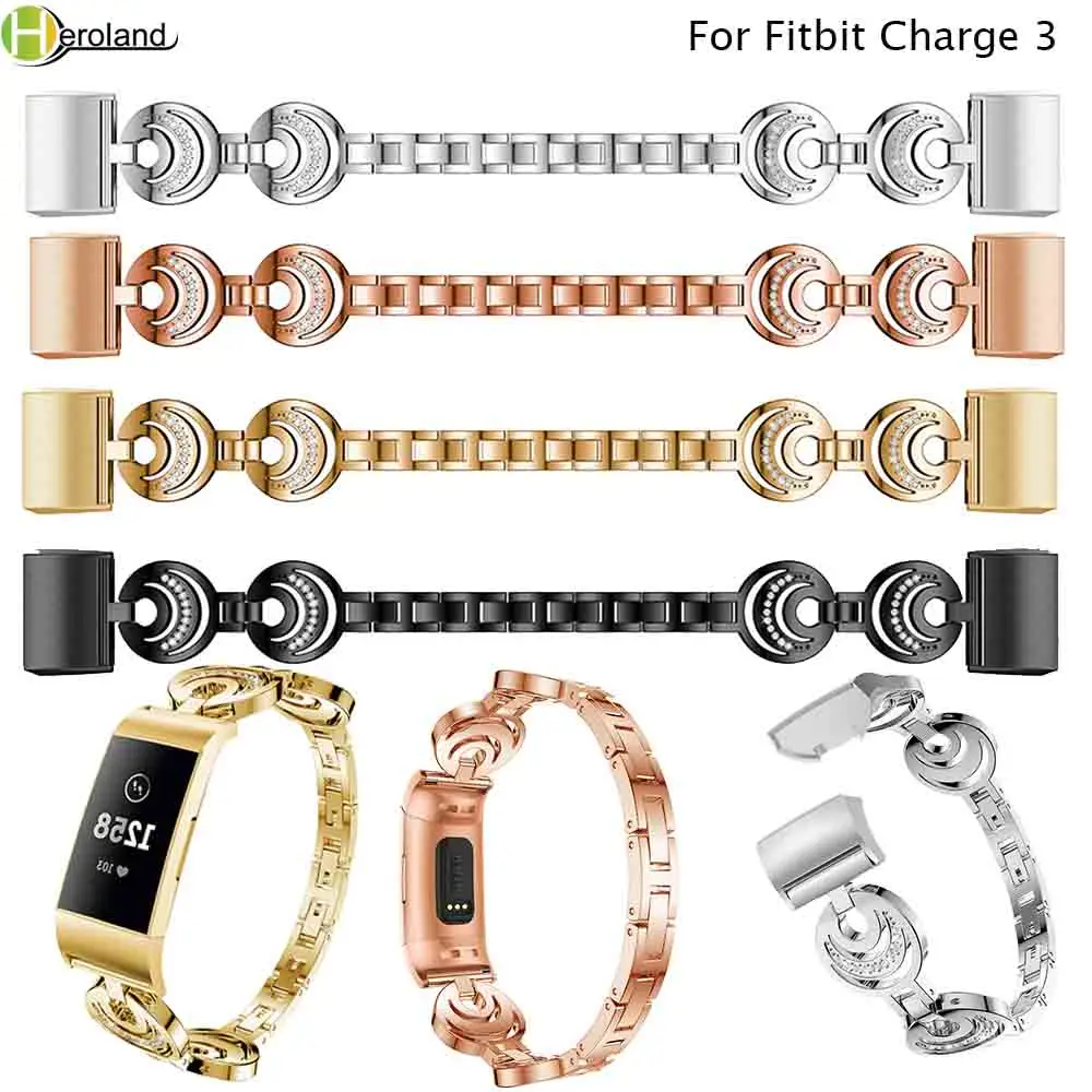 new Watchstrap Genuine Luxury For Fitbit Charge 3 Wristbands Replace Steel Smart Watch Band Bracelet Crystal Metal for Charge 3
new Watchstrap Genuine Luxury For Fitbit Charge 3 Wristbands Replace Steel Smart Watch Band Bracelet Crystal Metal for Charge 3