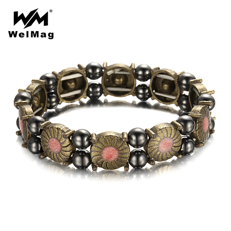 WelMag Dropshipping 2019 Vintage Bracelets Female Healing Black Hematite Bracelets & Bangles Dark gold Copper Jewelry for Women
WelMag Dropshipping 2019 Vintage Bracelets Female Healing Black Hematite Bracelets & Bangles Dark gold Copper Jewelry for Women