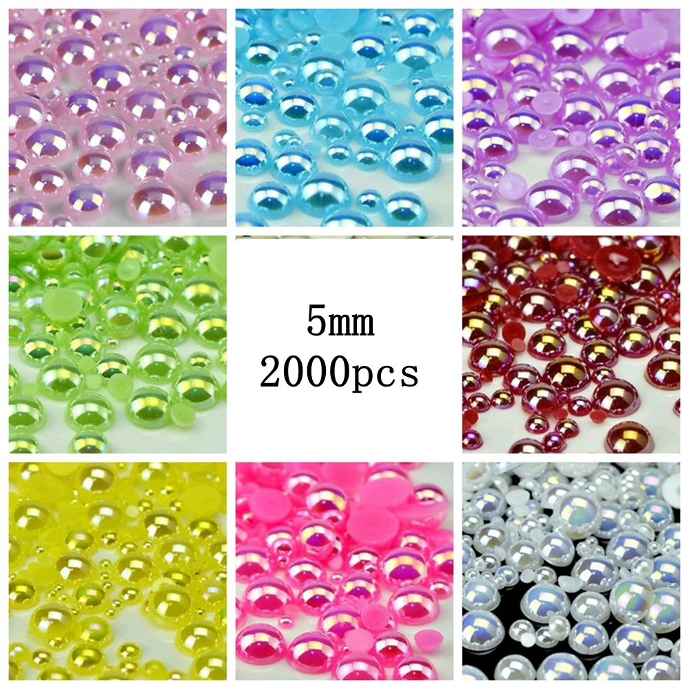 New Design Free Shipping Size 5mm AB Color 2000Pcs/lot Imitation Pearls Half Round Flatback Beads DIY Decoration
New Design Free Shipping Size 5mm AB Color 2000Pcs/lot Imitation Pearls Half Round Flatback Beads DIY Decoration