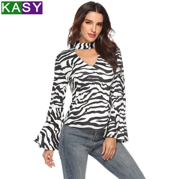 Elegant Zebra Print Cutout Office Blouses Summer Sexy Halter Turtleneck Tunic Work Shirts Chic Bell Sleeve Dressy Wife Shirt
Elegant Zebra Print Cutout Office Blouses Summer Sexy Halter Turtleneck Tunic Work Shirts Chic Bell Sleeve Dressy Wife Shirt