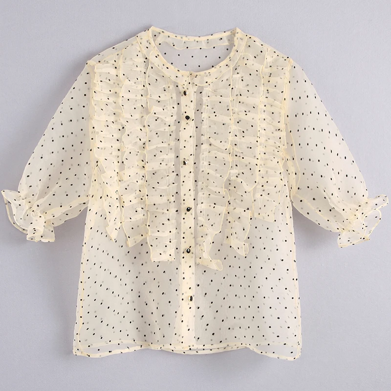 Fandy Lokar Organza Blouses Women Fashion Cascading Ruffle Shirts Women Elegant Half Sleeve Tops Female Ladies GS
Fandy Lokar Organza Blouses Women Fashion Cascading Ruffle Shirts Women Elegant Half Sleeve Tops Female Ladies GS