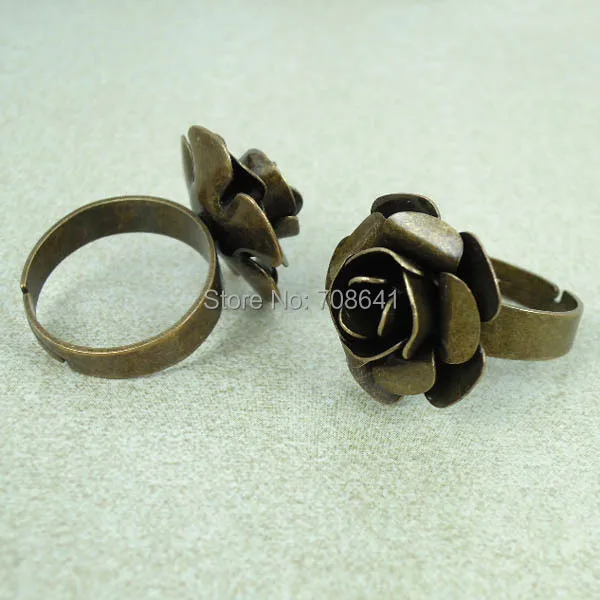 Фото Пустые Настройки колец с винтажной филигранной 3D основой цветка розы 18 | Ювелирная фурнитура и компоненты (32281383333)