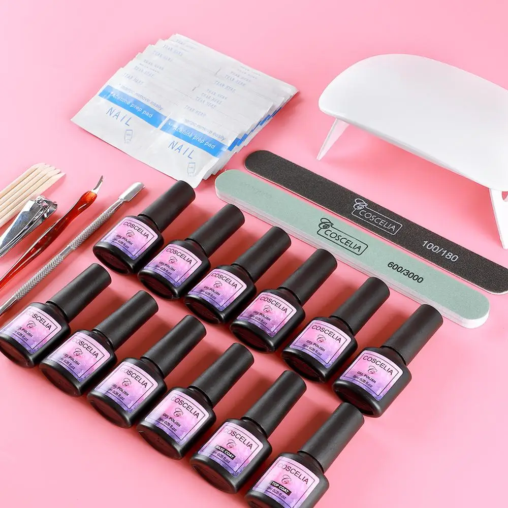 COSCELIA Gel Nail Polish Set Tools Manicure Set With Lamp For Nail 6/10 Beauty Colors Nail Gel Set Kit Gel Varnish Kit
COSCELIA Gel Nail Polish Set Tools Manicure Set With Lamp For Nail 6/10 Beauty Colors Nail Gel Set Kit Gel Varnish Kit