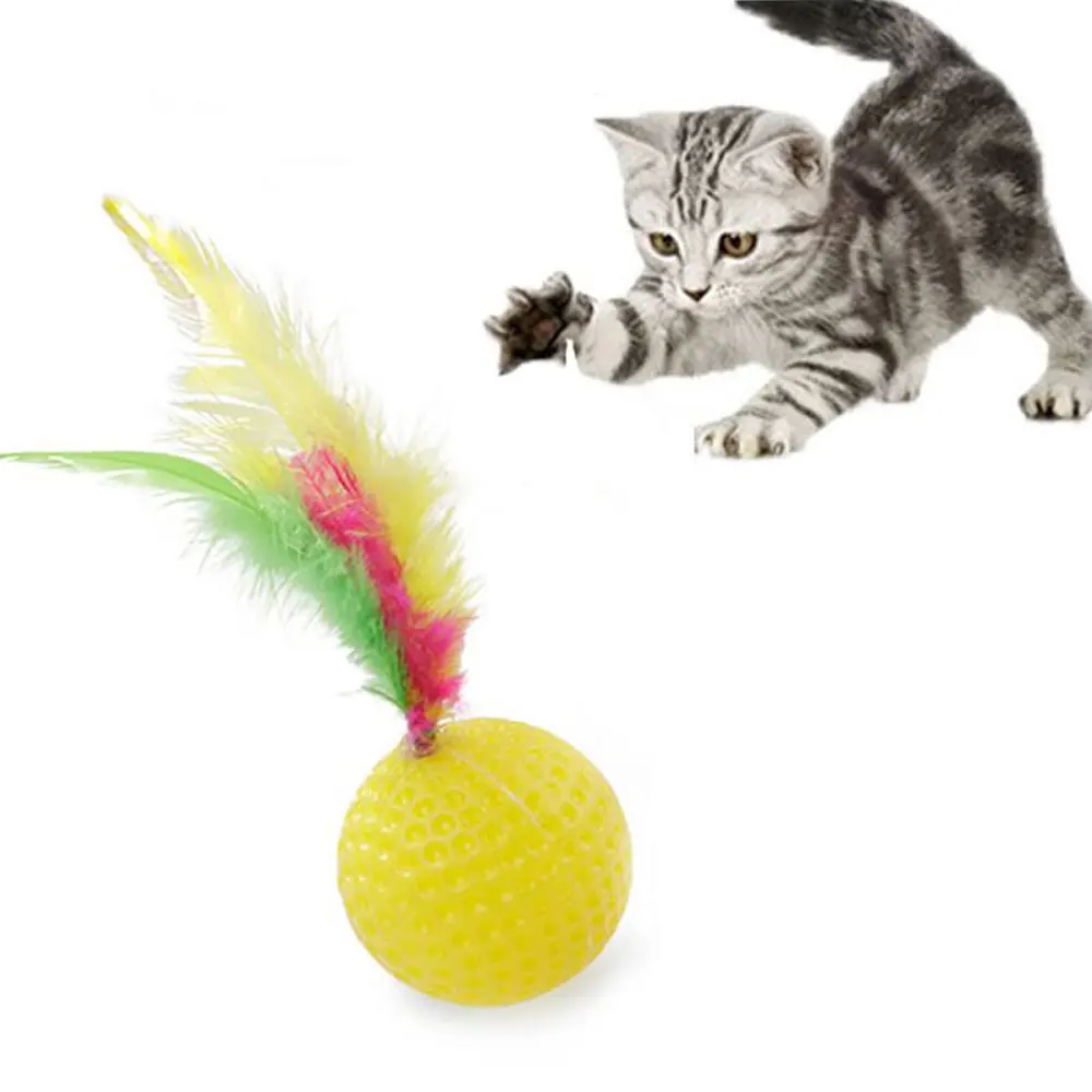 1Pcs Pet Cat Feather Toy Plastic Golf Ball Toy Color Feather Cat Kitten Interactive Toy
1Pcs Pet Cat Feather Toy Plastic Golf Ball Toy Color Feather Cat Kitten Interactive Toy