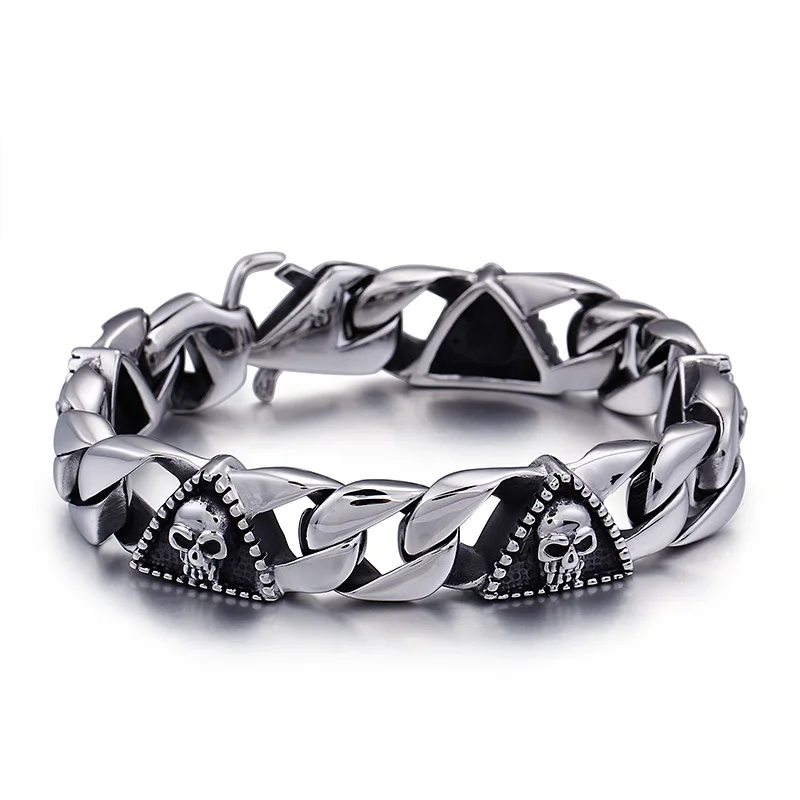 

Pharaoh skull classic men trend titanium steel bracelet