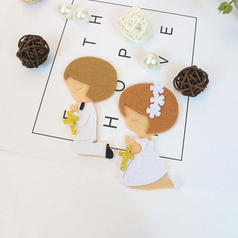 AVEBIEN 50pcs Prayer Boy & Girl Nonwovens Fabric DIY Label Baby Shower Self-adhesive Stickers For Package Gift/Bags/Cup/Box/Tags
AVEBIEN 50pcs Prayer Boy & Girl Nonwovens Fabric DIY Label Baby Shower Self-adhesive Stickers For Package Gift/Bags/Cup/Box/Tags