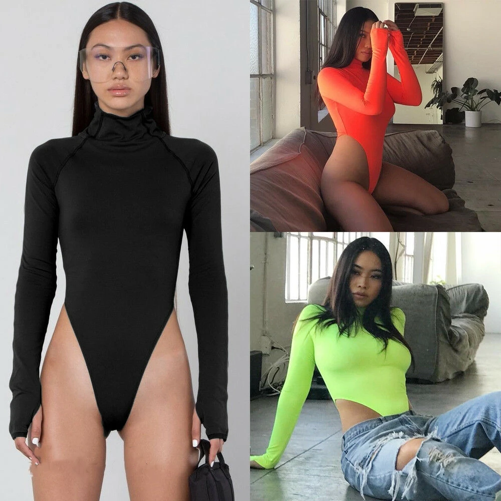 Women Long Sleeve Bodysuit Stretch Fitness Ladies Leotard Bodysuits Solid Color High Collar Tops shirt Jumpsuit
Women Long Sleeve Bodysuit Stretch Fitness Ladies Leotard Bodysuits Solid Color High Collar Tops shirt Jumpsuit